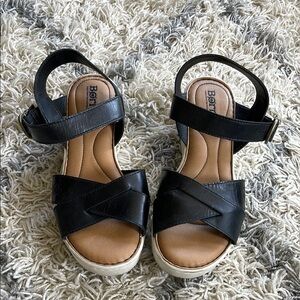 Black Leather Sandals by Born